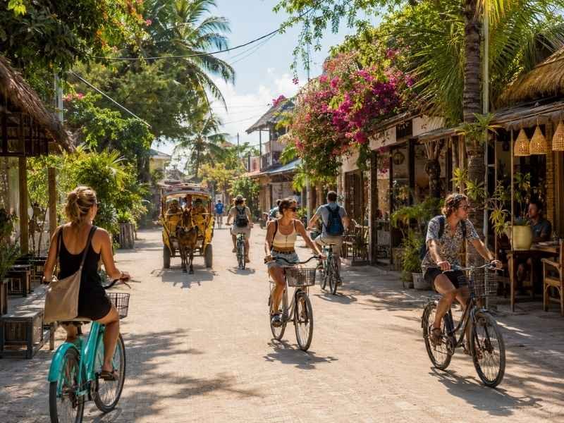 Bersepeda keliling pulau Gili Trawangan