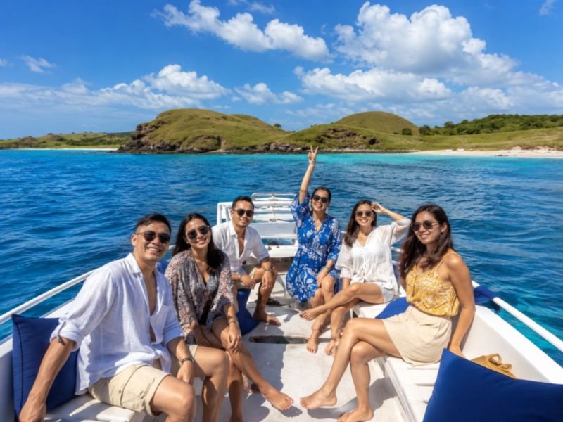 Nadine dengan private boat Lombok